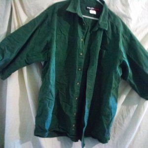 Wrangler Riggs Workwear Short Sleeve Green Denim Size 3XL